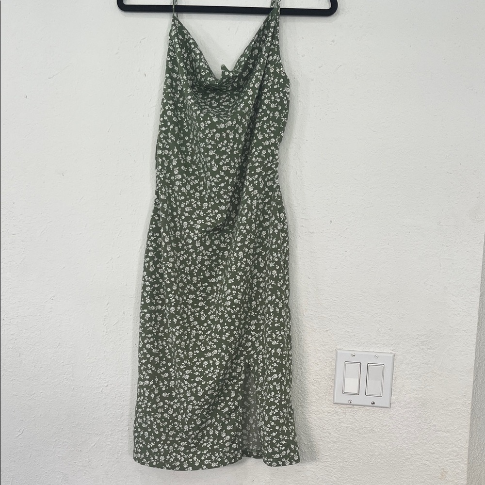 Floral Green Slip Dress